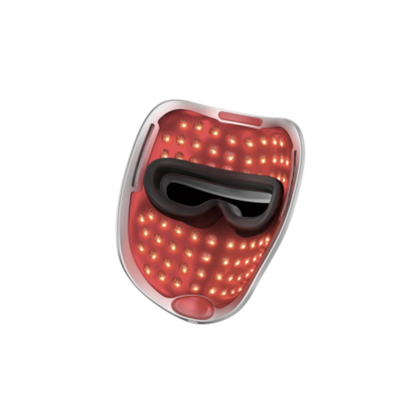 Red LED light device on a white background